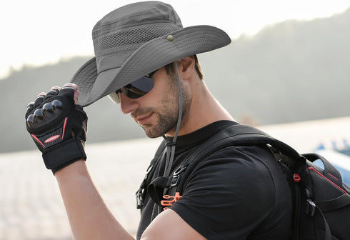 ZOORON Sun Hats for Men Women, Wide Brim Bucket Hat UV Protection Foldable Boonie Hat for Fishing Hiking Garden Safari Beach...