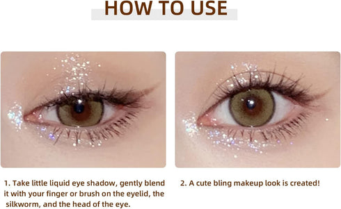 Liquid Glitter Eyeshadow, Pigmented, Long Lasting, Quick Drying, Easy to Apply, Loose Glitter Glue for Eye Crystals Makeup (Transparent Flashing C...