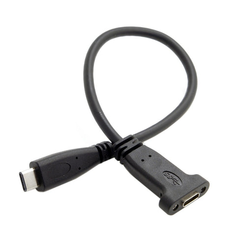cablecc USB-C USB 3.1 Type C Male to Female Extension Data Cable with Panel Mount Screw Hole...
