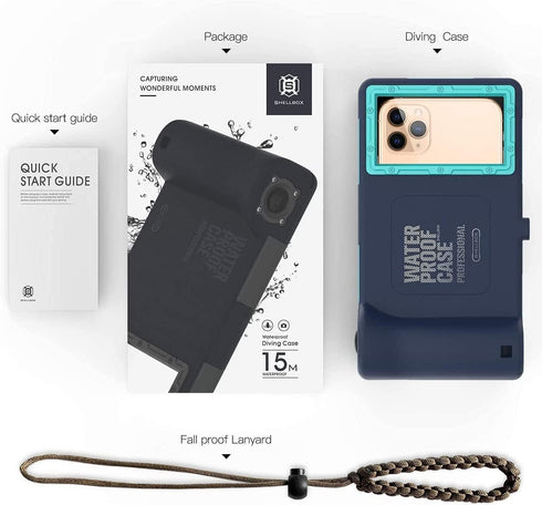 Professional Waterproof Underwater Snorkeling Phone Case for iPhone 11/8/7/6 Pro Max Mini Xr/X/Xs/Samsung Galaxy Note10/9/8/S10/9/8 Ultra Plus Pro...