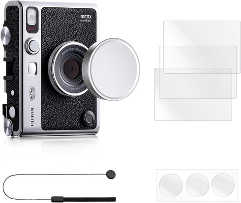 Rieibi Lens Cap & Screen Protector for Fujifilm Instax Mini EVO, Accessories for Fuji Instax Mini Evo Lens Cover with Anti-Loss String & LCD Scree...