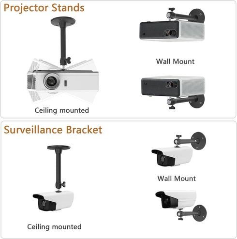 Upgraded Ceiling Wall Projector Mount Compatible with QKK, DR.J, DBPOWER, Anker, VANKYO, AAXA, Jinhoo, PVO, TMY, AuKing, and Most Other Mini Proje...