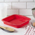 Home Basics Silicone Bakeware - 6 Piece Square Mini Fluted Pan, Non-stick, Heat-resistant, Easy Grip Handles, Made from Food-grade Flexible Silico...