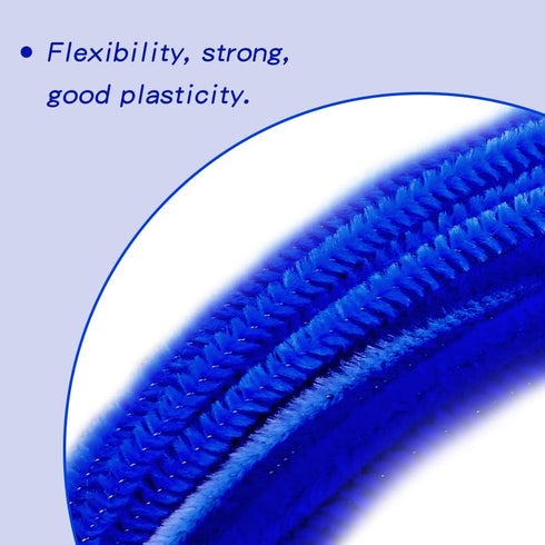 100 Pieces Pipe Cleaners Chenille Stem, Blue Pipe Cleaners Set for DIY Arts Crafts Decorations, Chenille Stems (Blue)...