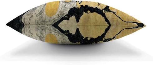 HGOD DESIGNS Throw Pillow Cover Black Gold Golden and Silver Marble Ink Abstract Painting Beautiful Gray Effect Aqua Decorative Pillow Case Home D...