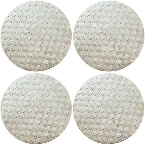 Saleen Round Placemat Bundle (Ecru Light, Set of 4) (4 Items)...