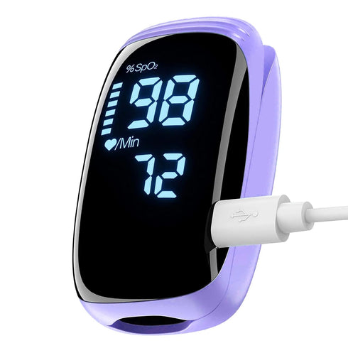 Fingertip Pulse Oximeter, Rechargeable Pulse Oximeter, Finger Pulse Oximeter, Blood Oxygen Meter Finger, Pulse OX with Lanyard, Oximetro for Sport...