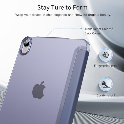 MoKo for iPad mini 7 (A17 Pro) Generation Case 2024, iPad mini 6 Case 2021, 8.3-inch Slim Lightweight Protective Hard Back PC Shell Stand Cover Su...