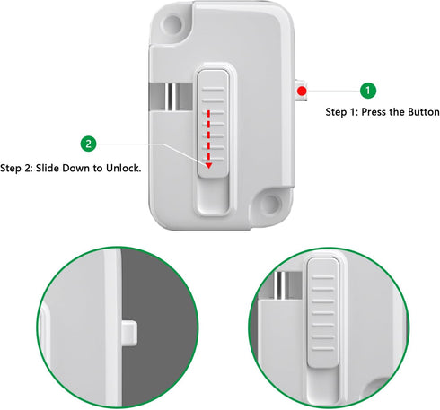Cabinet Locks for Babies (2 Pack), Heavy Refrigerator Lock, for Fridge, Cabinets, Drawers, Dishwasher, Toilet, Window and Child Locks for Cabinets...