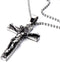 COOLSTEELANDBEYOND Stainless Steel Gothic Crucifix Cross Necklace Pendant Necklace with 30 Inches Steel Ball Chain...