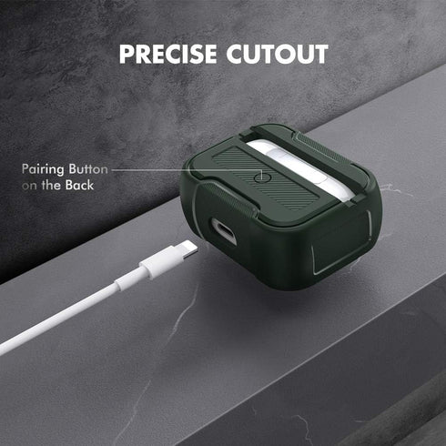 AhaStyle AirPods Pro Case Cover Rugged Hard Shell Protective Case Cover Accessories Shockproof Compatible with Apple AirPods Pro 2019(Midnight Gre...
