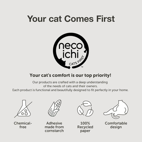 Necoichi Cardboard Cat Scratcher Bed for Indoor Cats - Cat Scratching Board (16" Regular, a.Oak Lounge)...