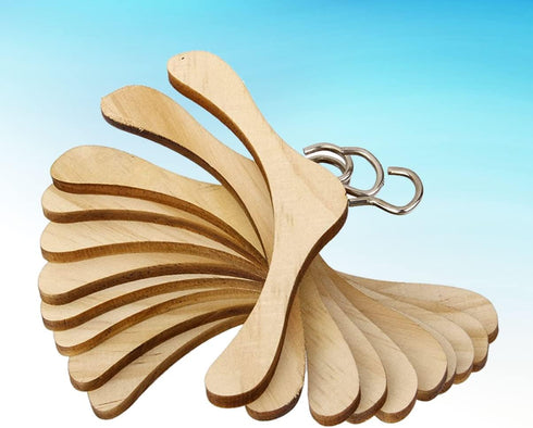 TOYANDONA 30 Pcs Wooden Dolls Clothes Hanger Dolls Wooden Hanger Wood Doll Hangers Doll Clothes Hanger Dollshouse Ornament Robe Hanger Kids Outfit...