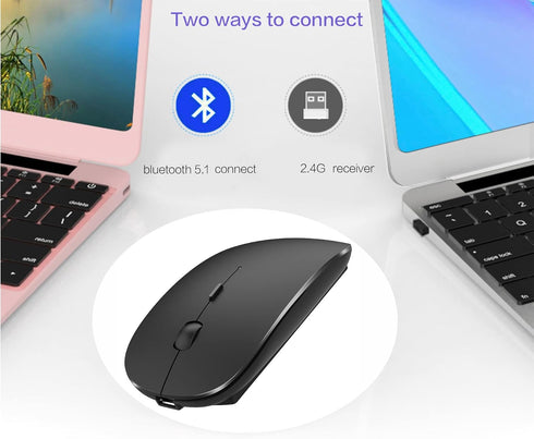 Bluetooth Mouse for iPad Pro iPad Air Rechargeable Bluetooth Wireless Mouse for MacBook pro MacBook Air Mac Laptop Chromebook Windows Laptop Deskt...