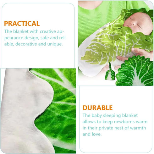 Toddmomy Baby Swaddle Blanket Cabbage Photo Blankets with Hat Infant Swaddle Wrap Unisex Blankets Memory Photography Background Props for Newborn ...
