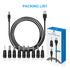 LANMU USB to DC Power Cable, DC 5V Power Cord Charging Cable with 9 Adapters (6.4 * 4.4mm, 6.3 * 3.0mm, 5.5 * 2.5mm, 5.5 * 2.1mm, 5.5 * 1.7 mm, 4....