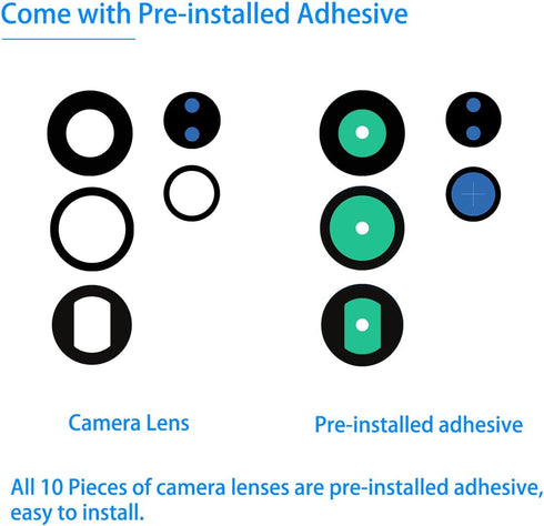 Rear Camera Lens Glass Replacement for Galaxy S23 Ultra Pre-Installed Adhesive with Installation Manual and Repair Tool Kits...