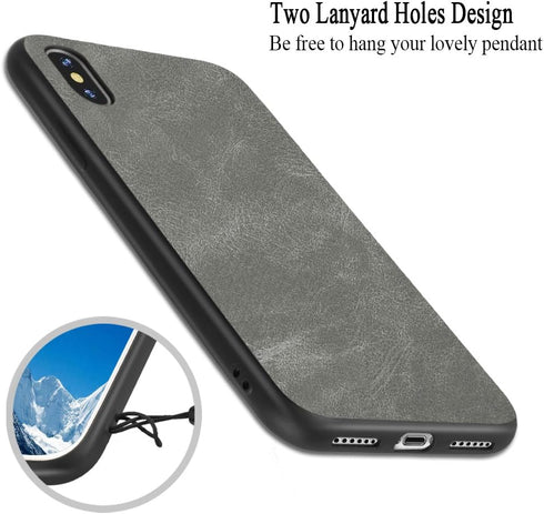 SALAWAT for iPhone Xs Case Slim Shock Proof Phone Cover Lightweight Premium PU Leather TPU Bumper PC Protection for iPhone X 5.8 inch (Gray)...