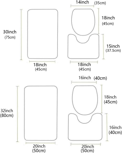 Savannan 3 Piece Christmas Bathroom Rug Set, Merry Christmas Pink Ball Decoration Soft Absorbent Bath Shower Mat, Contour Mat, Toilet Lid Cover wi...