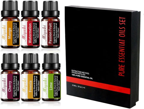 Essential Oil Sets - for Diffuser,Humidifier with Mango,Watermelon,Passion Fruit,Cherry,Lime,Freesia Essential Oils 6 X 10 ML...