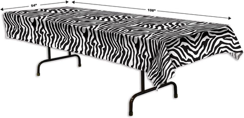 Zebra Print Plastic Tablecover...