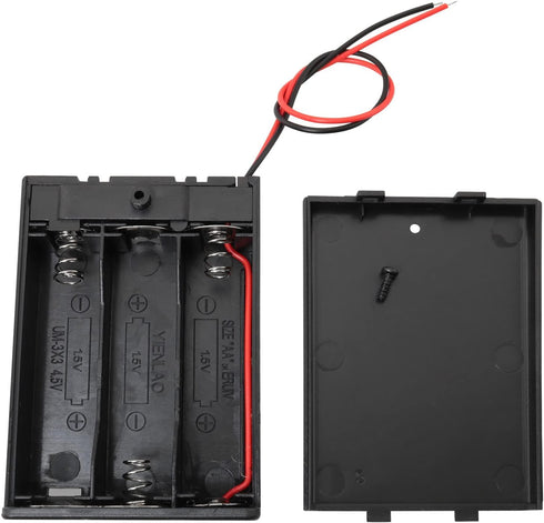 4PCS 4.5V Battery Holder with Switch, 3 AA Battery Holder with Switch and Cover, Battery Holder Case with Wire Leads and ON/Off Switch...