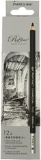 Sketch Pencil Charcoal Sketch Pencil Set, Pencil Core Hardness Medium - 12 pcs...