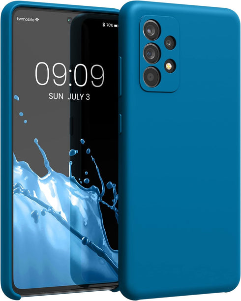 kwmobile Case Compatible with Samsung Galaxy A52 / A52 5G / A52s 5G Case - TPU Silicone Phone Cover with Soft Finish - Blue Reef...