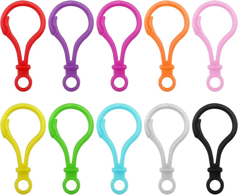 HUAJIAN 100PCS Keychain Clip,Mixed Colors Hard Plastic Key Chains for Hanging Ornaments Crafts Keychain Hook DIY Handmade,Toys Craft Clasps?100PCS...