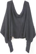 SEWACC Knitted Wrap Scarf Autumn Winter Knitted Scarf with Sleeves Unisex Scarf Cape Shawl for Women Men (Black)...