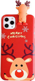 Christmas Case for iPhone 15 Pro Max, Merry Christmas 3D Cute Snowman Santa/Elk Antlers Deer Soft Silicone TPU Shockproof Protective Case for Wome...