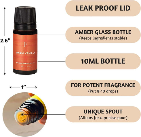 Folkulture Fall Essential Oils for Diffuser Oil, Essential Oils Set of 6 Fragrance Oil, Diffuser Oils Scents for Home, Oil Diffuser Essential Oils...