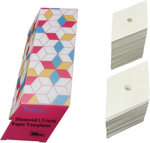 300pcs 1.5 Inch Diamond 60 Degrees Paper Piecing Paper for quilting DIY sewing crafts,6 Point Diamond Paper Piecing Templates...