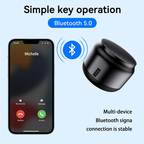 LFS Portable Bluetooth Shower Speaker, Waterproof Outdoor Wireless Speaker, Ultra-Long Play Time 15 Hours, TWS Pairing, Suitable for Home, Pool, B...