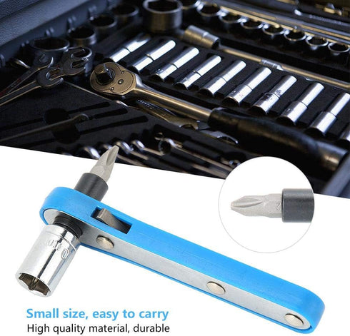 Ratchet Wrench, 10mm Blue Ratchet Socket Wrench with PH2 Screwdriver Bit Kit for Garage,Auto Repair Shop,Factory,Home...