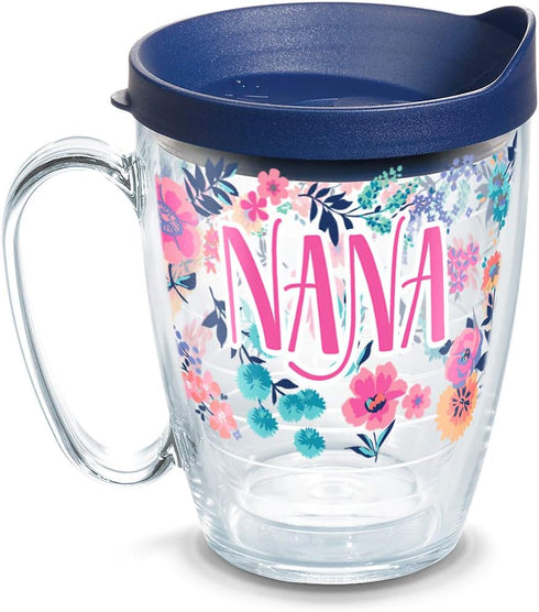 Tervis Made in USA Double Walled Dainty Floral Mother's Day Insulated Tumbler Cup Keeps Drinks Cold & Hot, 16oz Mug, Nana...