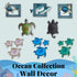Comfy Hour Ocean Voyage Collection 5" Sea Turtle Coastal Beach Coral Theme Decorative Wall Hanger Set of 2, Polyresin...
