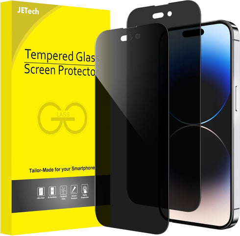 JETech Privacy Full Coverage Screen Protector for iPhone 14 Pro Max 6.7-Inch, Anti-Spy Tempered Glass Film, Edge to Edge Protection Case-Friendly,...