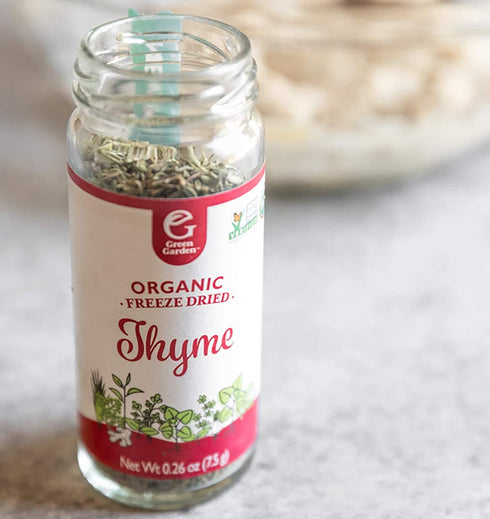 Green Garden Freeze-Dried Organic Thyme - Freeze Dried Organic Thyme Leaves and Thyme Sticks, Thyme Seasoning, Freeze Dried Leaf Thyme Fresh, Glut...