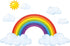 DECOWALL SG2-1713 Rainbow and Clouds Kids Wall Stickers Wall Decals Peel and Stick Removable Wall Stickers for Kids Nursery Bedroom Living Room dé...