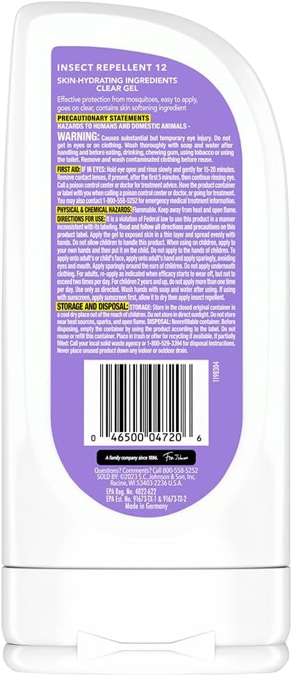 OFF! Clean Feel Insect Repellent Clear Gel with 20% Picaridin, Bug Repellent with Long Lasting Protection from Mosquitoes, Hydrating, 6 oz...