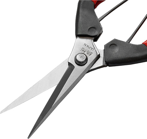 Garden Shears 7.2” Sharp Japanese Stainless Steel Blade, Precision Pointed Hand Garden Scissors for Trimming, Harvesting, Spring Loaded Lightweigh...