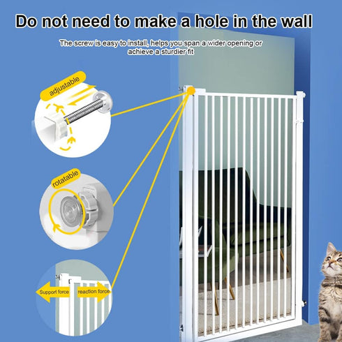 Pressure Mount Baby Gate Threaded Pivot Rod, 4-Pieces Pivot Screw Mounting Bolt Kit for Stair Gate Dog Gate (White)...