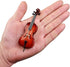 Dselvgvu Wooden Miniature Cello with Stand,Bow and Case Mini Musical Instrument Miniature Dollhouse Model Home Decoration (3.94"x1.38"x0.43")...