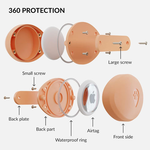 Airtag Holder for Dog Collar 2 Pack - Waterproof and Durable Protective Case for Airtag Tracker - Dog Airtag Holder Fits All Widths of Dog and Cat...
