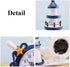 RTGGSEL Mediterranean Style Nautical Silent Desk Clock Lighthouse Helm Wooden Clocks Ship Wheel Rudder Shelf Clocks Beach Theme Clock Decor Orname...