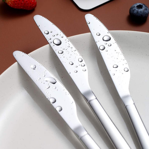 Berglander Dinner Knives Set Of 6, Stainless Steel Shiny Modern Dinner Knife, Butter Knife Table Knives Dishwasher Safe...