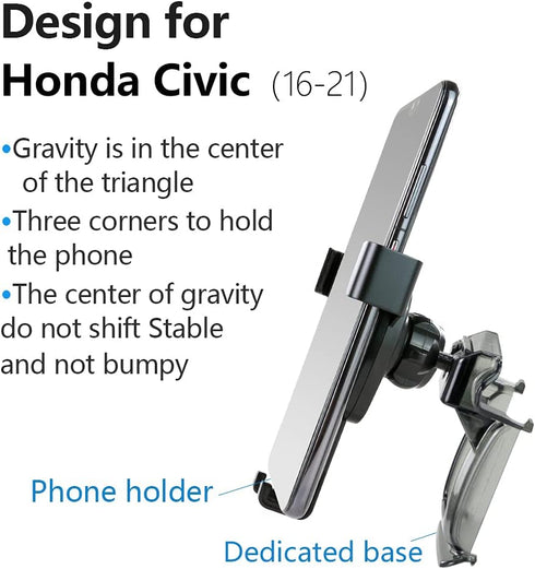 Car Phone Holder for 10th gen 2016-2021 Honda Civic Auto Accessories Navigation Bracket Interior Decoration Mobile Cell Phone Mount...