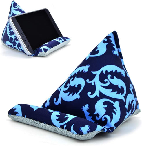 Phone Holder for Desk Phone Pillow Stand for iPhone 15 16 pro, Handmade Fabric Phone Stands Bean Bag Phone Holder for iPhone 13 (Blue)...