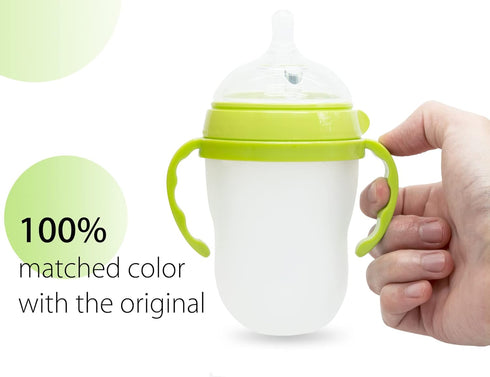 Baby Bottle Handles for Comotomo 5 Ounce & 8 Ounce Silicone Baby Bottles, Compatible Comotomo Bottle Holder for Baby, Pack of 2, Green...